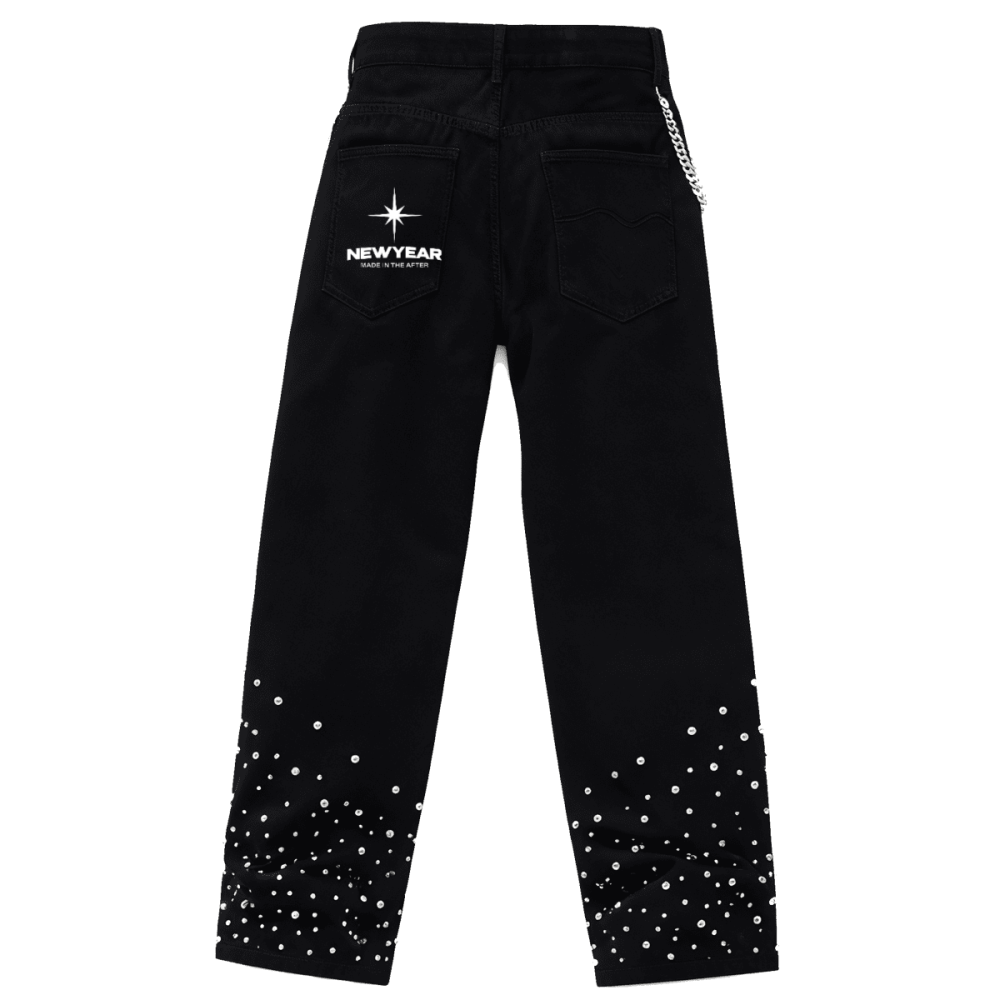 Rhinestone Wide Leg Jeans