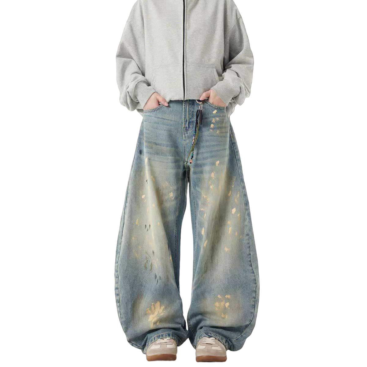 Hand-Painted Baggy Jeans